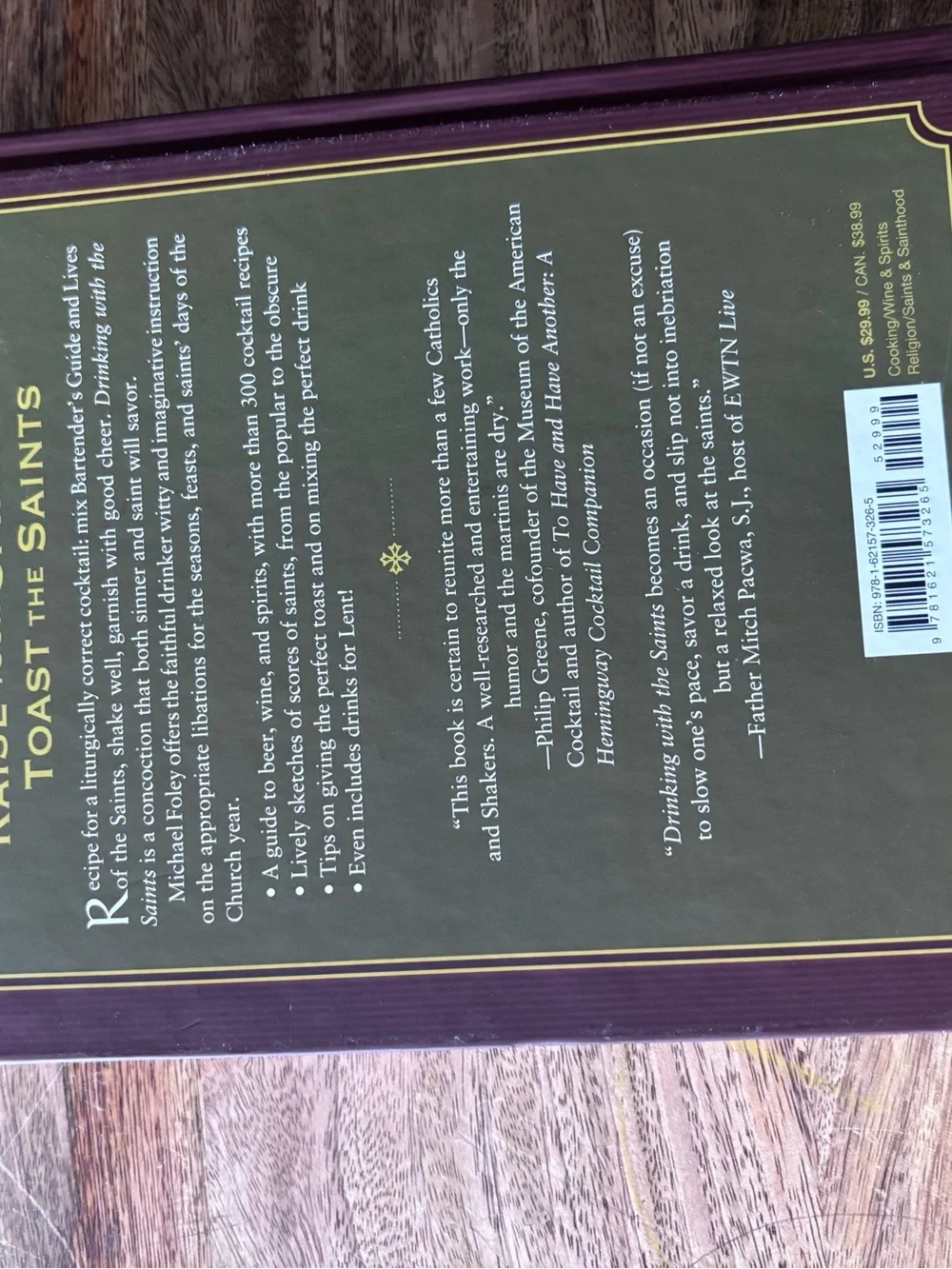 Drinking with the Saints Hardcover Book by - Green and Burgundy
